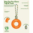 thumbnail image 4 of Dog tire toy, chew toy for teeth cleaning and dental care, natural rubber dog toy, for fetch games, tug-of-war interactive slow feeder enriching pet toy - orange, 4 of 4