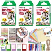 Fujifilm Instax Mini Instant Film Fuji 60 Sheets + Frames & Accessory Décor Set