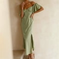 thumbnail image 4 of Sngxgn Women's Print A-Line Mini Dress Long Sleeves(Green,M), 4 of 7