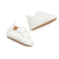 thumbnail image 3 of Baby Shoes Boys Girls Infant Sneakers Non-Slip Rubber Sole Toddler Crib First Walker Shoes,White,0-6M, 3 of 7