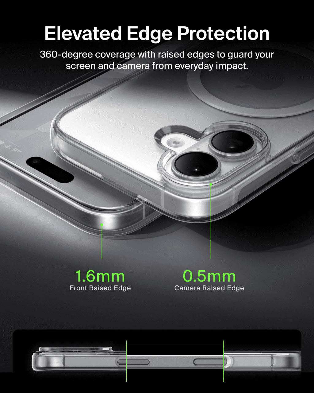 Belkin for iPhone 17 Case, Clear, MagSafe Compatible w/Anti-Scratch & Anti-Yellowing Treated Coating, Touch Sensitive Camera Control - Military Grade, Slim Design, Shockproof, Protective