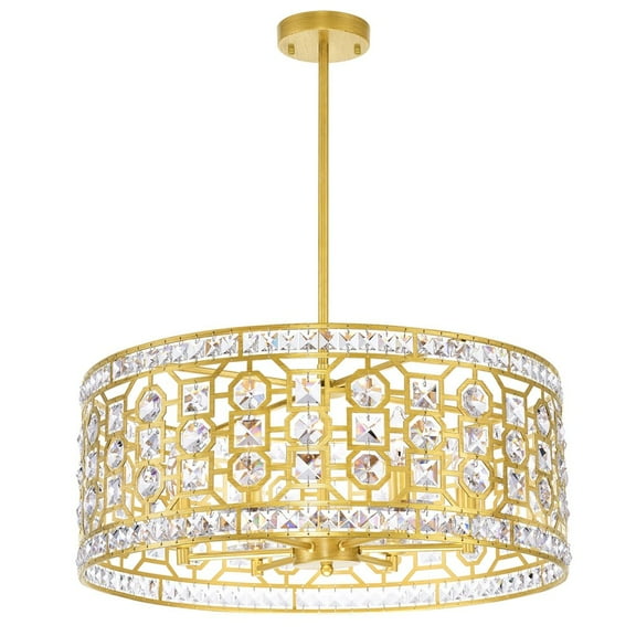 CWI Lighting Belinda 6 Light Transitional Metal Chandelier in Champagne Gold