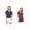 Red/Blue, variant on Women's 2 Packs Cotton Boyfriend Button Front Short Sleeves Plaid Shirt S Red/Red