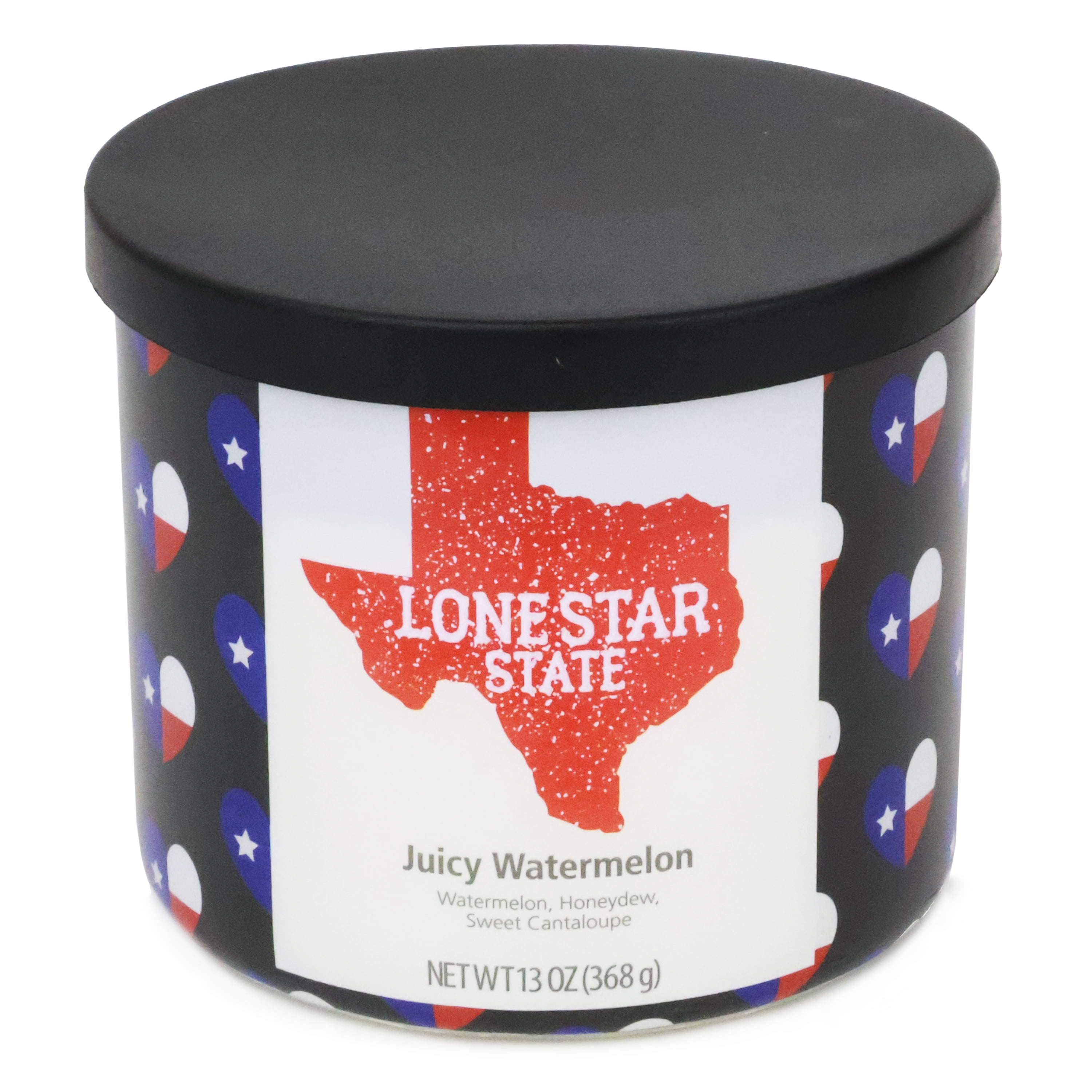 Mainstays Texas Themed Lone Star State Juicy Watermelon 3-Wick candle, 13-Ounce