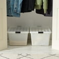 thumbnail image 3 of IRIS 68 Qt / 17 Gal Stackable Plastic Storage Bins with Lids and Latch Buckles - Pearl, 5Pk, 3 of 7
