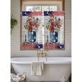 thumbnail image 4 of Independence Day Bathroom Window Curtain, Red Blue Flag Flowers Wooden Grain Light Filtering Coffee Kitchen Curtains, Bedroom Living Room Curtains 2 Panel 84"x45", 4 of 6