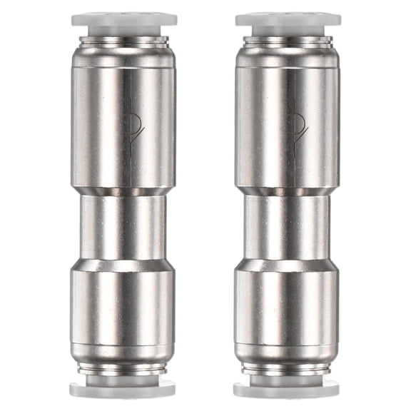 Uxcell 3/8" OD Check Valve, Nickel Plated Brass Push to Connect Fitting One Way Check Valve Quick Release Fitting [Silver Grey]