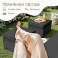 thumbnail image 5 of POTEBAN Patio Furniture Set, 5 Pieces Outdoor Sectional Sofa Set, All-Weather Wicker Rattan High Back Outdoor Conversation Set with Ottoman for Poolside, Backyard, Black Wicker Back Cushions, 5 of 9