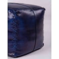 thumbnail image 5 of Solid Eco-Friendly Handmade Square Pouf 16"x16"x16" Vintage Blue Color BBBACPF37, 5 of 7
