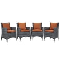 thumbnail image 1 of Modway Summon Ensemble de Salle à Manger d'Extérieur Sunbrella® de 4 Pcs en Toile Toscane, 1 of 6
