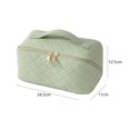 thumbnail image 3 of Bolsa de cosméticos de PU Caja de maquillaje a cuadros de gran capacidad para regalos de vacaciones (verde) Ehuebsd Cuidado Belleza, 3 of 9