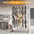 thumbnail image 2 of GIOTORENT Freestanding 5-Bike Storage Rack with Adjustable Hook System - 300lb Capacity Vertical Bicycle Organizer, 80.3" H Black Powder Coated Steel Garage Storage Solution, 2 of 7