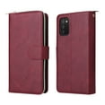 thumbnail image 3 of Decase for Samsung Galaxy A03s Case, Shockproof Wrist Strap Zipper Card Holder Cash Slots Kickstand Premium PU Leather Magnetic for Galaxy A03S Phone Case Protective Flip Cover,Winered, 3 of 6