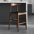 thumbnail image 4 of Pemberly Row Danish Design Vegan Leather Bar Height Stool in Walnut, 4 of 7