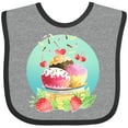 thumbnail image 3 of Inktastic Ice Cream Sundae with Sprinkles, Strawberries, and Cherries Boys or Girls Baby Bib, 3 of 4