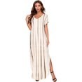thumbnail image 1 of Women's V Neck Side Pockets Split Hem Beach Long Maxi Dress, 1 of 5
