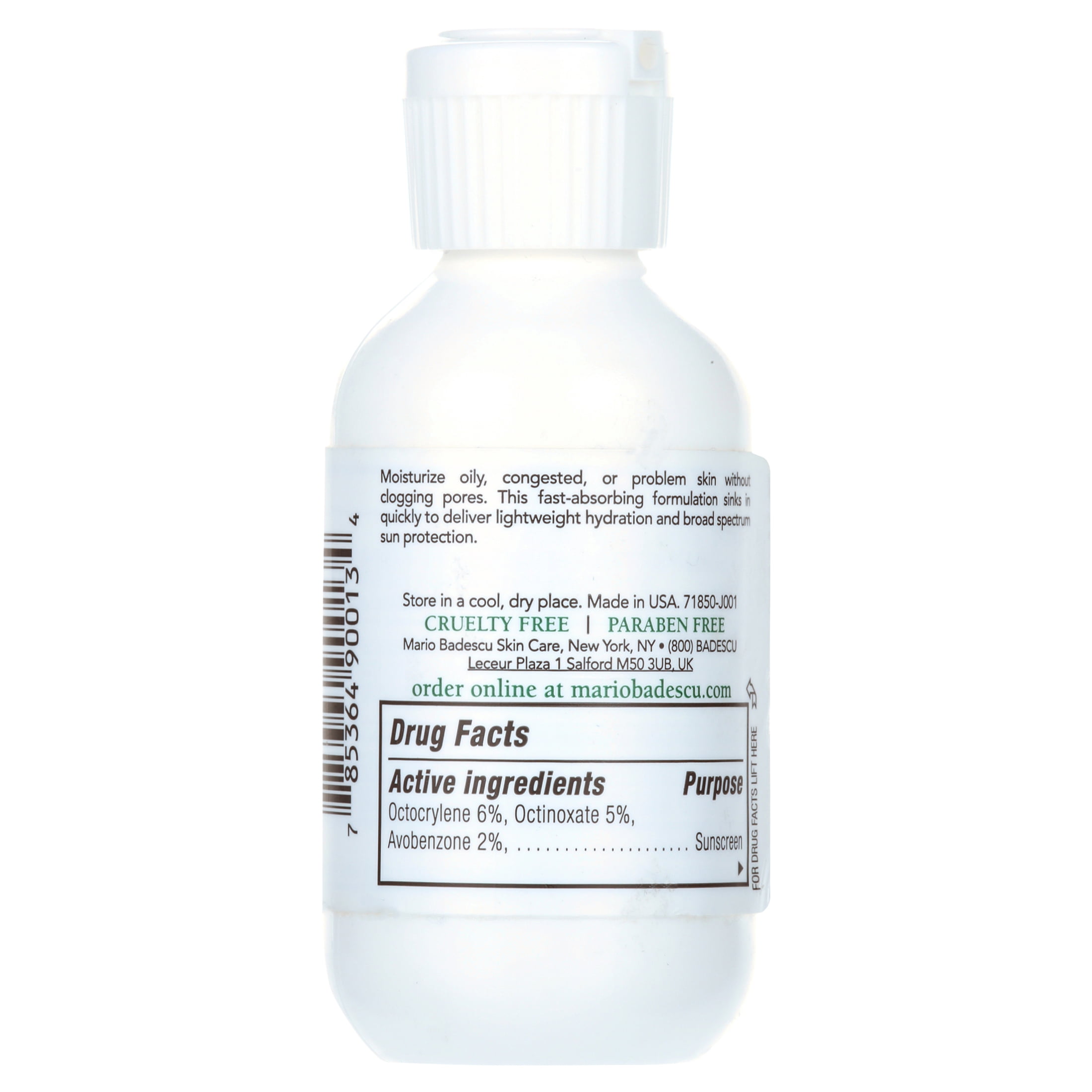 Mario Badescu Oil Free Facial Moisturizer Anti-Aging Skin Care SPF 17, 2 fl oz