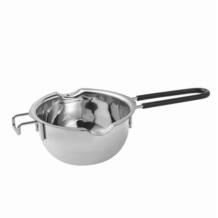 Stainless Steel Double Boiler Pot 600ML with Heat Resistant Handle for Melting Chocolate, Butter, and Candle Making - Universal Insert