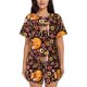 thumbnail image 1 of Fotbe Woodland Creatures Floral Conjunto de Pijama Estampado para Mujer, 2 Piezas, Ropa de Dormir con Camiseta de Manga Corta y Shorts Suaves-X-Large, 1 of 6