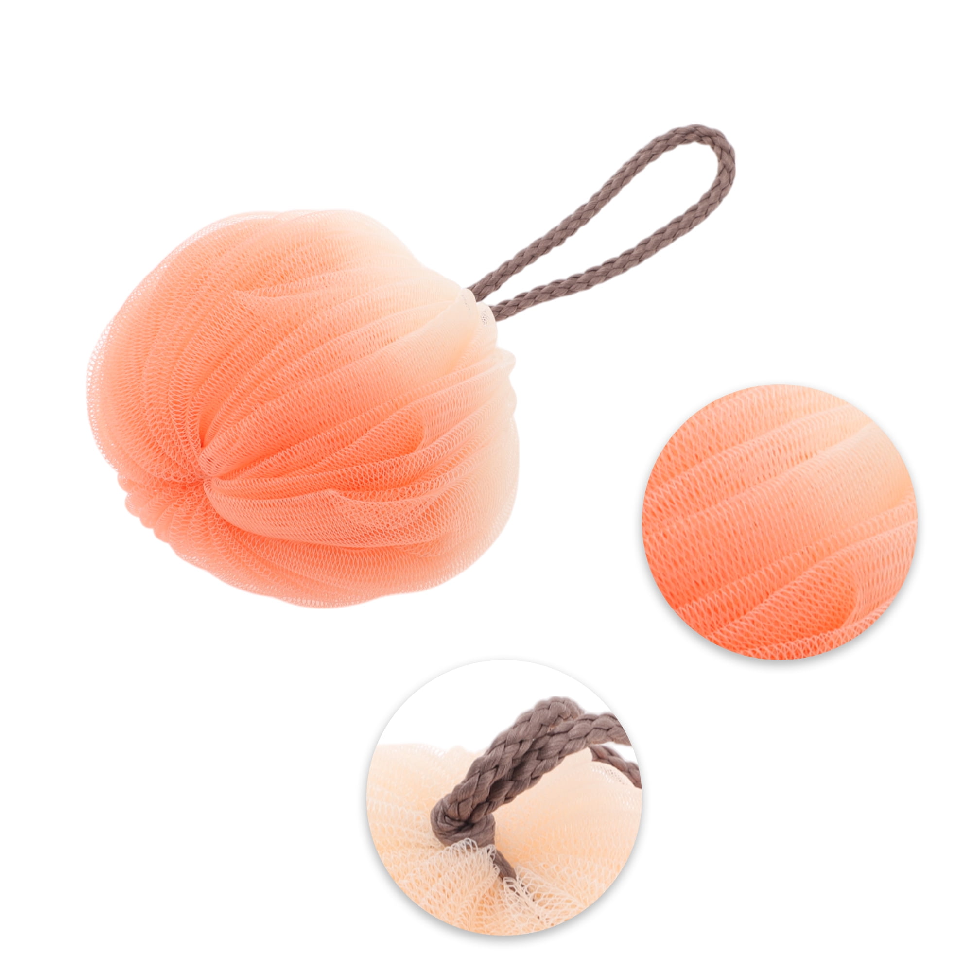 Unique Bargains Two Colors Bath Shower Loofah Sponge 1 Pc Orange