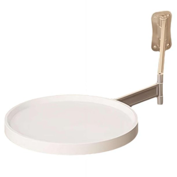 Mesa redonda plegable de pared for mesita de noche y sofá, bandeja de mesa de centro con estante de Panel retráctil
