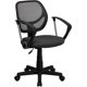 thumbnail image 1 of Silla de oficina Flash Furniture WA-3074-GY-A-GG giratoria malla gris respaldo bajo con brazos, 1 of 2