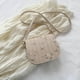 thumbnail image 5 of Bolso de hombro de moda para mujer Bolso bandolera de cuero de paja de malla floral (Beige), 5 of 6