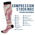 thumbnail image 2 of FORMRS Womens Knee High Socks Casual Long Thick Travel Daily Wear, 2 Pairs, Pink Brown Pattern, 2 of 6