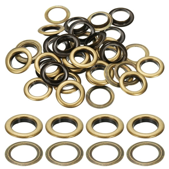 Uxcell 17mm/11/16" Metal Eyelets, Eyelets and Grommets Kit for DIY Project, Bronze 30 Pcs