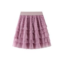 SWSMCLT Women's Ruffle Tutu Skirt Mesh Skirt Summer Bubble Skirt Pleated Chiffon Cute Aline Fashion Mid Thigh Purple X-Small-Large