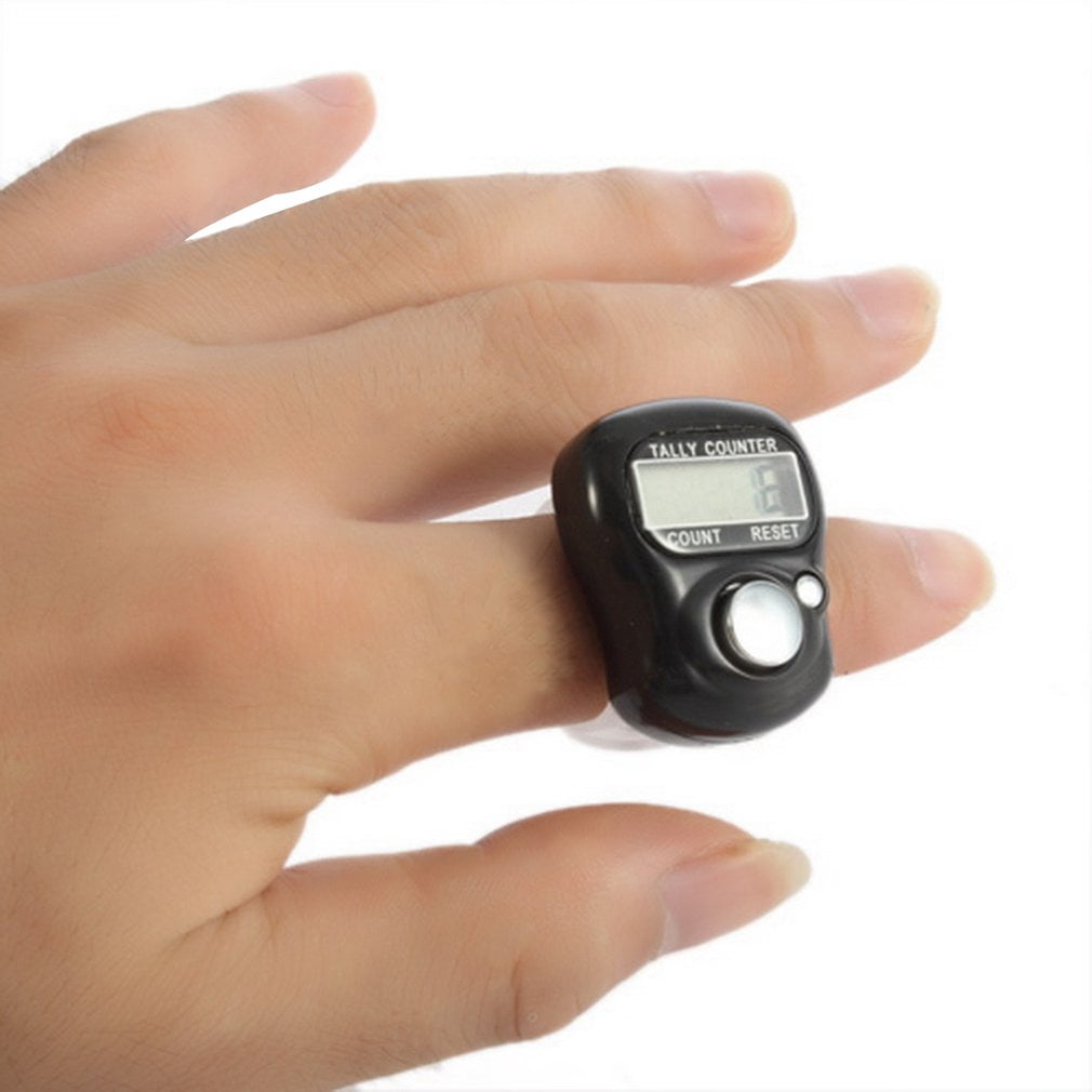 Portable Electronic Counter Meter LCD Screen Tally Counter Finger Ring Clicker