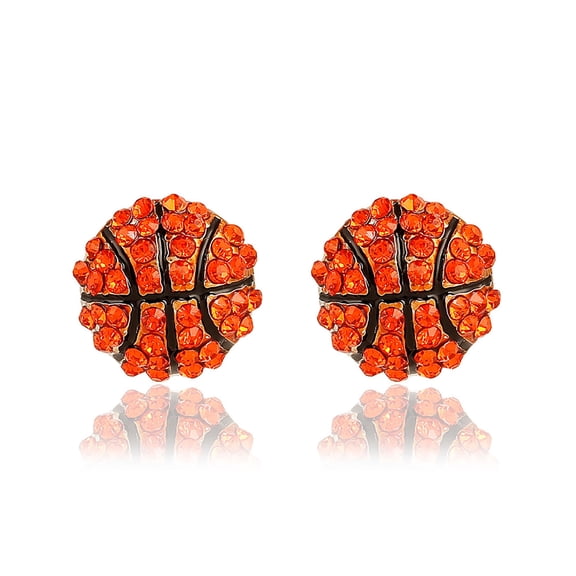 Deeceymbur Basketball Theme Alloy Rhinestone Dangle Earrings for Women Sport Fashion Casual Statement Jewelry Athletic Gift Idea Friendship Day Present