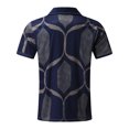 thumbnail image 3 of Camisas Vaqueras Para Hombre Manga Corta Camisa informal de manga corta con cuello vuelto y cremallera con estampado informal para hombre (Navy, 3XL), 3 of 5