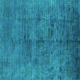thumbnail image 1 of Ahgly Company Machine Washable Indoor Square Oriental Turquoise Blue Industrial Area Rugs, 8' Square, 1 of 4