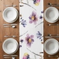 thumbnail image 6 of Purple Spring Floral Table Runner - 120 Inch Long, Kitchen Dining Table Runner Dresser Scarves, Pink Flowers Farmhouse Watercolor Farmhouse Decor for Coffee Tables Wedding Party Banquet, 6 of 8