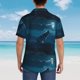 thumbnail image 4 of Fotbe Lonely Night Wolf Camisa Hawaiana para Hombre Unisex – Camisa Casual de Verano con Botones de Manga Corta de Algodón y Lino,3X-Large, 4 of 7