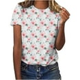 thumbnail image 2 of Sakmal Floral T-Shirts for Women Loose Fit Crew Neck Short Sleeve Shirts Casual Tops for Women, 2 of 5