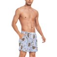 thumbnail image 4 of FORMRS Mens Swim Trunks Mesh Liner Quick Dry Casual Beach Board Shorts with Pockets, Sizes S-2XL, Purple Otters Pattern, 4 of 9