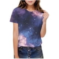 thumbnail image 3 of CYRBOKO Graphic Tees for Girls, Crewneck Casual Short Sleeve Athletic Summer T-shirts Multicolor Size 4-5 T, 3 of 7