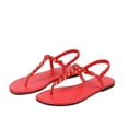 thumbnail image 2 of Women Pearl Casual Sandals, Comfortable Soft Non-Slip Beach Shoes, Breathable Summer Footwear, Stylish Round Toe, Ideal for Daily Outdoor Indoor Wear Red, 2 of 8