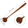 thumbnail image 3 of 5Pieces Korean Style Wooden Long Spoon, 10.9 inch 100% Natural Wood Long Handle Round Spoon, Kitchen Tool for Soup, Cooking, Blender (Brown), 3 of 5