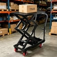 thumbnail image 1 of Hydraulic Lift Table Cart 770 lbs Capacity 59 In Double Scissor Lift Table with Non-Slip Platform and Locking Wheels for Material Handling Black, 1 of 7