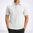 thumbnail image 2 of HAOTAGS Men’s Short Sleeve Waffle-Knit Polo Shirt, Classic Collar Lightweight & Breathable Casual Top White XL, 2 of 8