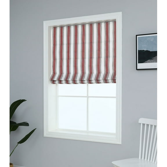 Everyday Celebration Yarn Dyed Roman Shades Blind, Vertical Stripe Room Darkening Window Shades