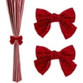 thumbnail image 1 of 4 sujetadores de cortinas con lazo rojo, estilo moño, ideales para cortinas y ventanas., 1 of 9
