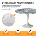 thumbnail image 2 of Elastic Fitted Round Tablecloth, Blue Shell Coastal Waterproof Stretch Table Cover for 36"-44" Tables, Summer Beach Nautical Starfish Coral Washable Outdoor Tablecloths for Patio, Picnic, Camping, 2 of 9
