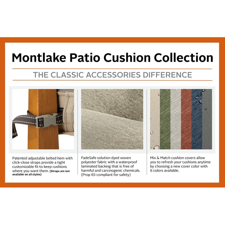 Classic Accessories Montlake FadeSafe Patio Dining Seat Cushion - 17 in. Heather Fern