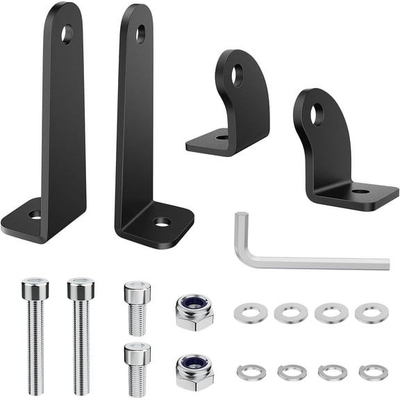 Nilight 2PCS Universal Side-Mounted Brackets Adjustable Compatible with Straight or Curved Led Light Bar,Black