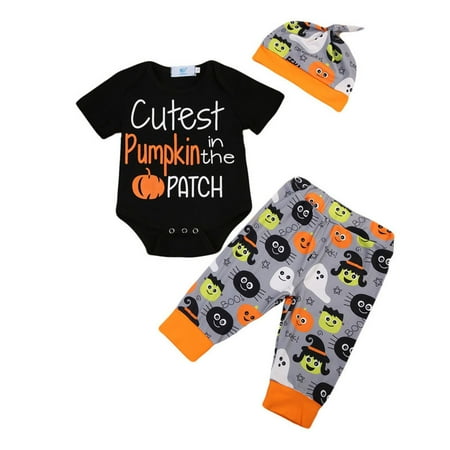 

TDuzdltu Children Halloween Printing Autumn And Winter Long Sleeve Letter Printing Three-piece Suit GIft on Clearance