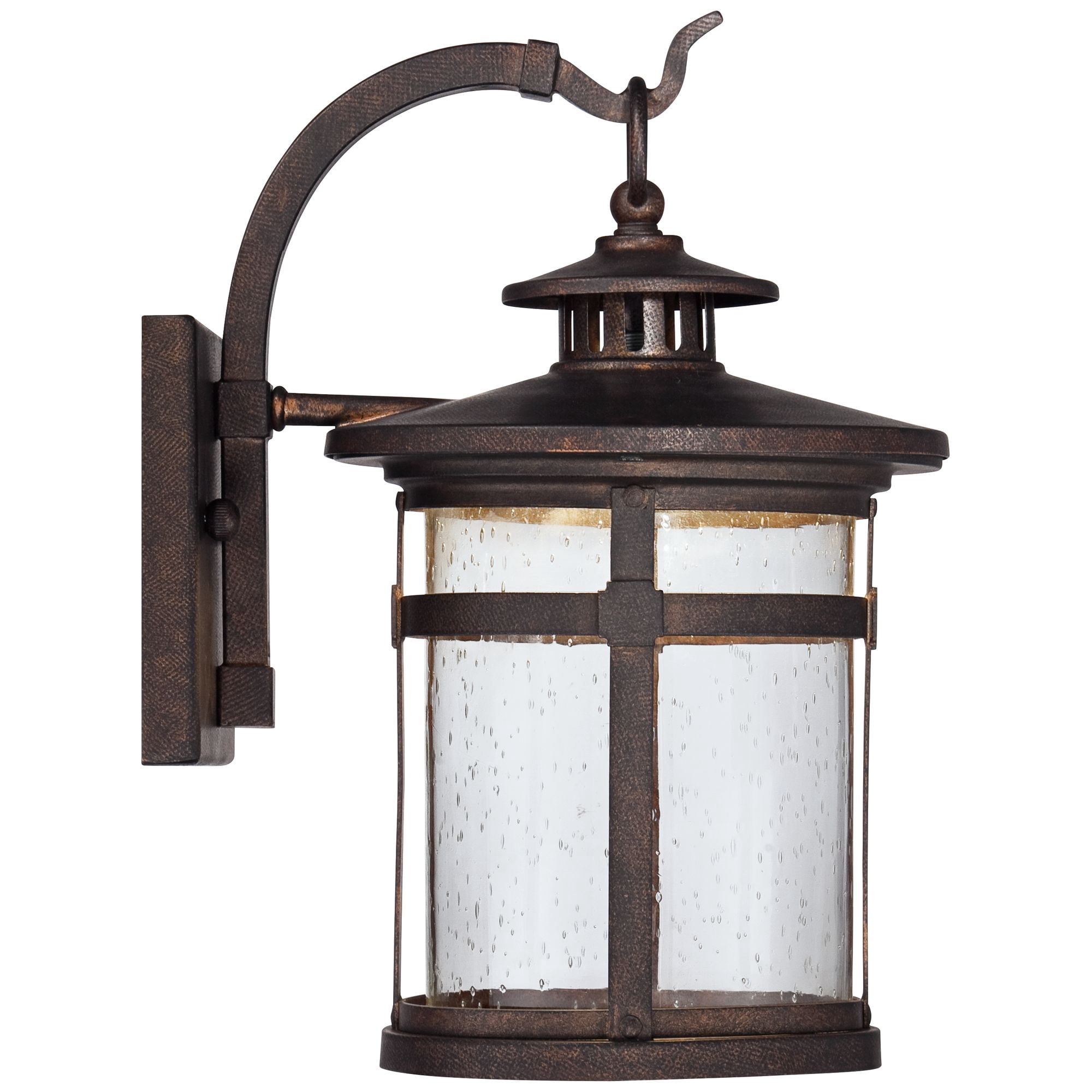 Franklin Iron Works Rustic Outdoor Wall Light LED Bronze Hanging Lantern Sconce Fixture for House Deck Porch Patio